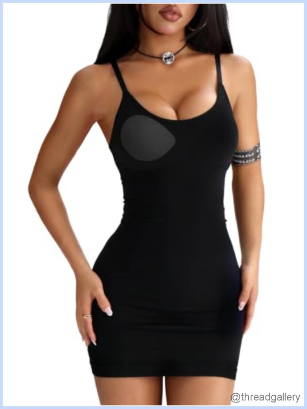 Bodycon Mini Dress Removable Pads Adjustable Straps Cami Party Club